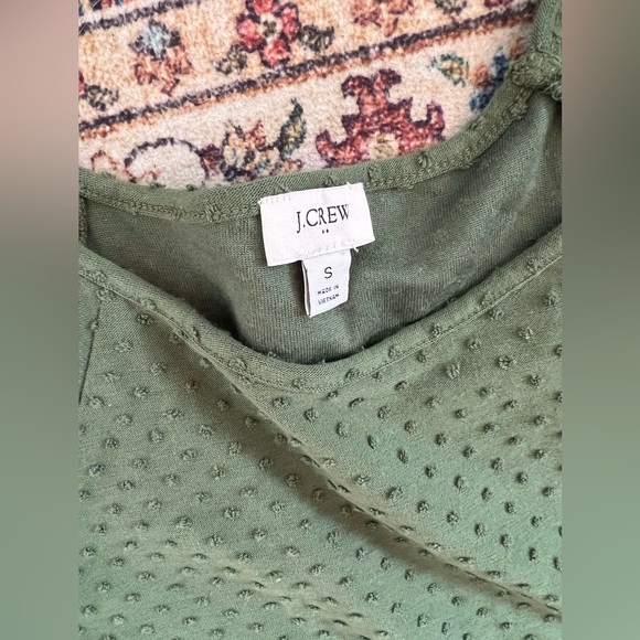 J. Crew Olive green Puff Sleeve tiered Midi Dress, size small - Picture 3 of 4